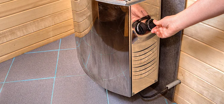 Floor-mounted sauna heater Installation in Newcastle, Ontario