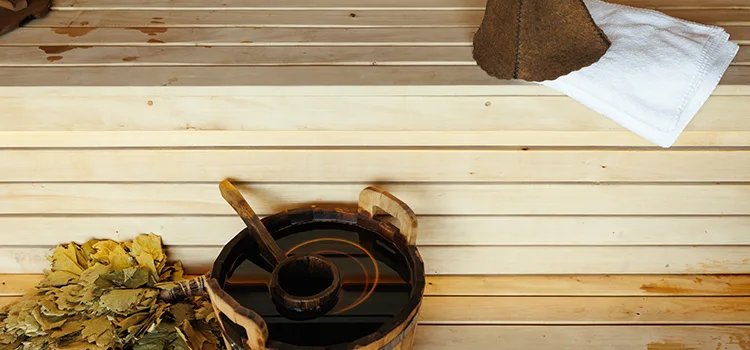 Fir Wood Sauna Ceiling Installation in Newcastle, Ontario